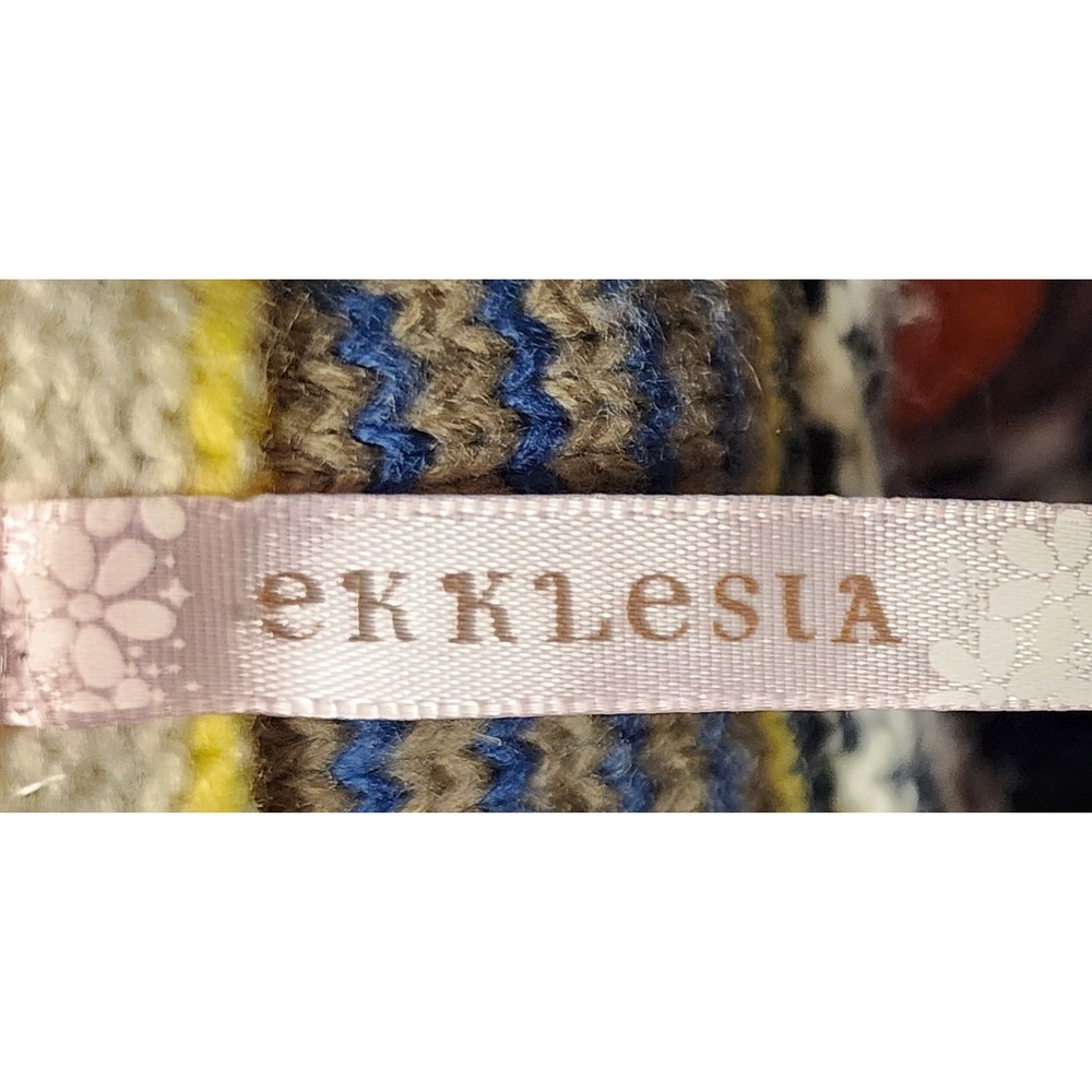 Ekklesia Aztec Southwestern Stripe Open Front Cardigan Sweater 1 Size Fits Most - Picture 4 of 6